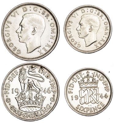 Great Britain Coins. 2 pcs. Silver, Total Weight 8,42 g.; VF/AU