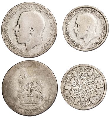 Great Britain Coins. 2 pcs. Silver, Total Weight 7.96 g.; VF/AU
