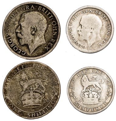 Great Britain Coins. 2 pcs. Silver, Total Weight 8.00 g.; VF/AU