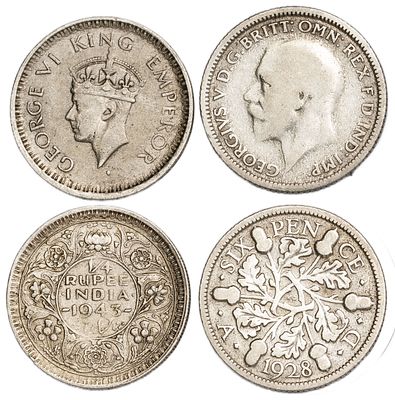 Great Britain Coins. 2 pcs. Silver, Total Weight 5.51 g.; VF/AU