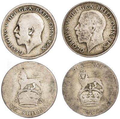 Great Britain Coins. 2 pcs. Silver, Total Weight 10.70 g.; VF/AU