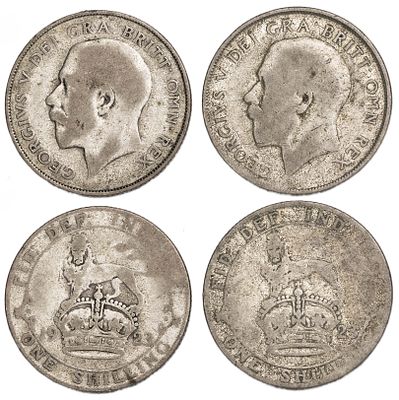 Great Britain Coins. 2 pcs. Silver, Total Weight 10.85 g.; VF/AU