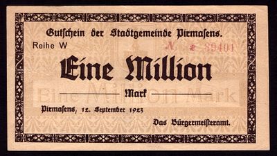 Germany Pirmasens 1,000,000 Mark 1923. VF