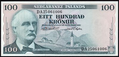 Iceland 100 Kronur 1961. P-44; UNC