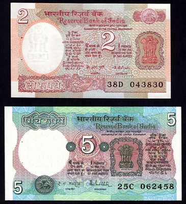 India Banknotes. 2 pcs. UNC
