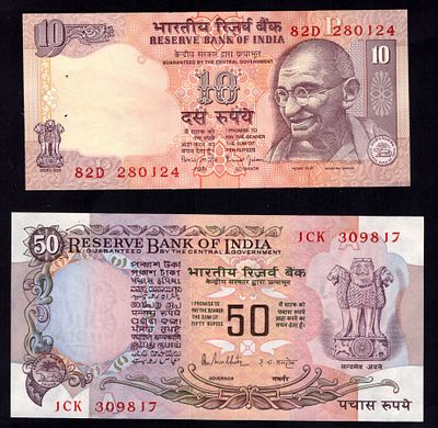 India Banknotes. 2 pcs. UNC