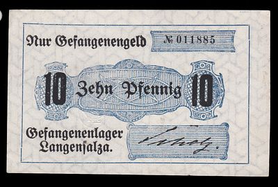 Germany 10 Pfennig 1915-18. Langensalza Lager. C-3213, Tieste LAN.05.21; Wmk: Sechseckflechwerk; UNC-