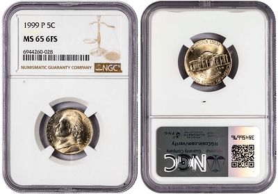 USA 5 Cents 1999 P. NGC MS 65 6FS. KM-A192; Jefferson Nickel; UNC