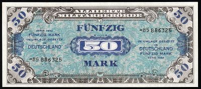 Germany 50 Mark 1944 Allied Military Currency. P-196d; AMB-6 (Grabowski); 206 (Rosenberg); S/N 