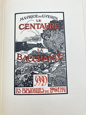 [Библиоф.изд.] Кентавр и Вакханка. Морис де Герен, 1929г., ограниченный тираж, экз. № 63,
[Le 