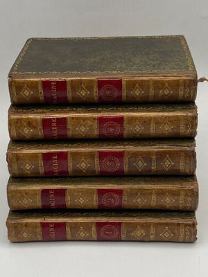 Сочинения Жана Расина, т.I-V, 
1801
[Oeuvres de Jean Racine], состояние: ребра переплетов 