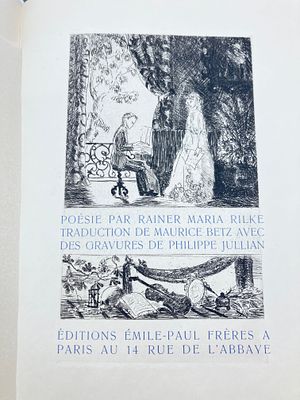 [Библиоф.изд., Гравюры] Райнер Мария Рильке — Поэзия
Год издания: 1943
[Po&eacute;sie — Rainer Maria 