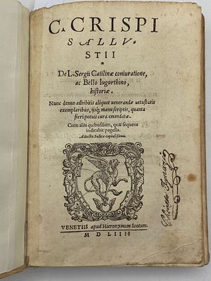 [1554, Редкость] САЛЛЮСТИЙ — &laquo;Сочинения&raquo; (1554)
[Оригинал: C. Crispi Sallustii — De Catilinae 