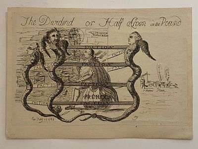 &laquo;Дивиденд, или Полкроны с фунта&raquo; (политическая карикатура 1784 года)
Автор: неизвестный 