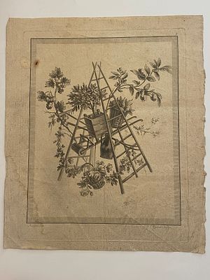 &laquo;Авторская гравюра с садовыми инструментами и цветами&raquo; (орнаментальная композиция)
вторая 