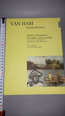 Мебель, скульптура, живопись и графика. 16–20 века. Оценочные цены до 5000 марок. 212-й аукцион 