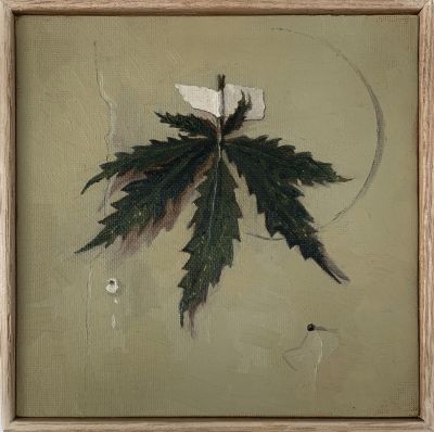 רוני יפה - ׳׳עלה׳׳ 2022. שמן על בד ממוסגר 
15/15 ס׳׳מ 
חתום 
רוני יפה (1985), 