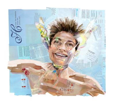 נעמי שלו - ׳׳עכשיו אני יודעת בוודאות שאיני יכולה לעוף׳׳ 2022. קולאז׳ שני מתוך הסדרה ׳׳הסוף היפה 