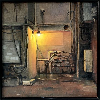 רוני יפה - ׳׳הצד האחורי של דיזינגוף׳׳ 2023. שמן על בד ממוסגר 
20/20 ס׳׳מ 
חתום 
רוני יפה (1985) 