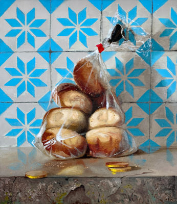 רוני יפה - ׳׳הלחמניות של כולנו׳׳ 2022. שמן על בד 
35/40 ס׳׳מ 
חתום 
רוני יפה (1985), חיה ויוצרת 