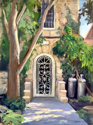 אביה חלבי - ׳׳בלונים בירושלים׳׳ 2022. ציור תשיעי מתוך סדרת הציורים ׳׳הבלונים של השכן׳׳ - ׳הם שם 