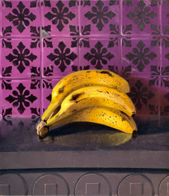 רוני יפה - ׳׳גו בננז׳׳ 2023. שמן על בד 
40/35 ס׳׳מ 
חתום 
רוני יפה (1985), חיה ויוצרת ברמת גן, 