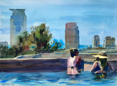 לירון יאנקונסקי - ''הנוף מפולי-האוס'' 2023. לראשונה בקוקו - הכירו את לירון יאנקונסקי ! 
אקוורל על 