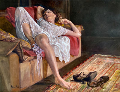 חנן מילנר - אל תעירו אותי, 2023. שמן על בד 
38/26 ס׳׳מ 
חתום 
חנן מילנר 