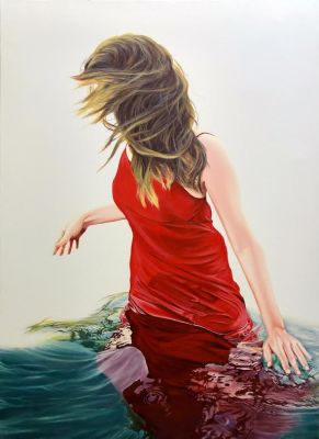 חן אגוזי - ללא כותרת, 2023. אקריליק על בד 
110/80 ס׳׳מ 
חתום 
הכירו את האמנית חן 