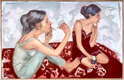 נועם קוביסי - ׳׳תחכום מיובא, סיגריה מקומית׳׳׳ 2025. ציור על מחוות קטנות שמרכיבות אינטימיות נשית 