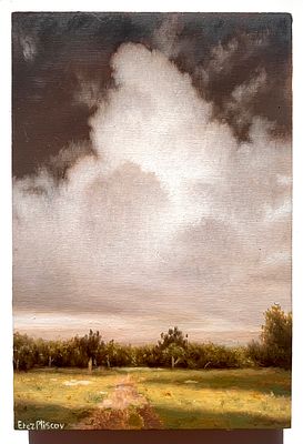 ארז פליסקוב - ׳׳כובד השמיים׳׳ 2025. הפרופורציות הופכות את השמיים לנושא המרכזי, והאדמה נראית כבסיס 