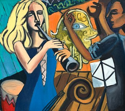 גיא לוי - ׳׳צלילי שבזי׳׳ 2017. שמן על בד 
80/90 ס׳׳מ 
חתום 
אמן ישראלי צעיר ומבטיח שהמציא סגנון 