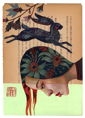 לנה רבנקו - ''אזור הנוחות: להתעלם מהארנב השחור'' 2023 . לאמנית לנה רבנקו טכניקה מיוחדת בציור, קודם 