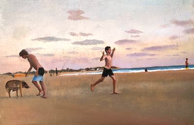 נורית ארבל - מתוך הסדרה ׳׳הנוער׳׳ - ציור ראשון 2025. שמן על עץ 
26/40 ס׳׳מ 
חתום 
נורית ארבל (1981) 