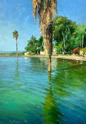 בוריס כהן - ׳׳דקלי כנרת׳׳ 2025. שמן על עץ 
30/21 ס׳׳מ 
חתום 
לראשונה בקוקו, הכירו את האמן בוריס 