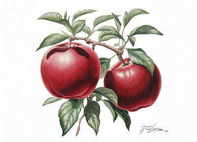 דניאל צוברי - ׳׳שניים על ענף אחד׳׳ 2025. אקוורל על נייר ממוסגר 
25/34 ס׳׳מ (מסגרת 36/45 ס׳׳מ) 