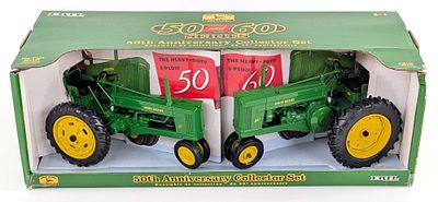1/16 Ertl John Deere 50 and 60 Narrow Front Tractor Set. 1/16 Ertl John Deere 50 and 60 narrow 