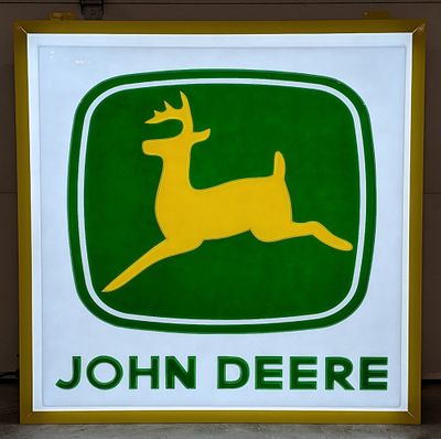 Contemporary John Deere Lighted Dealership Style Advertising Sign. Contemporary John Deere 