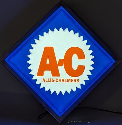 Custom Allis-Chalmers Dealership Style Lighted Advertising Sign. Very nice high quality custom 