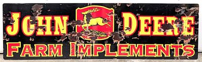 Custom John Deere Farm Implements Sign w/ Faux Patina. Custom reproduction John Deere Farm 