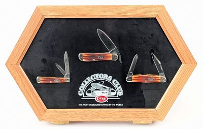 Ltd 2010 Case XX Collector's Club Chestnut Bone Knife Display. Knives are numbered 257. Includes 