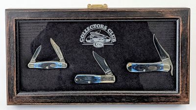 Ltd 2019 Case XX Collector's Club Members Mediterranean Bone Knife Display. Knives are numbered 