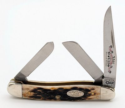 2011 Case XX Collector's Club Regular Member Amber Bone Medium Stockman 6318. Knife is numbered 