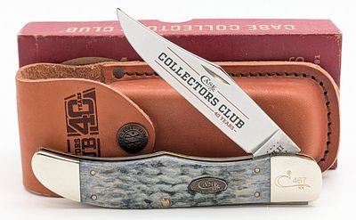 2021 Case XX Collector's Club 40 Years Gray Bone Folding Hunter w/ Sheath & Box. Knife is 