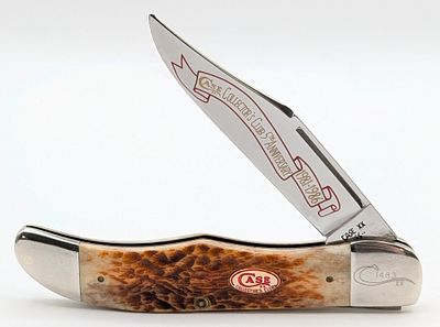 Ltd 1986 Case XX Collector's Club 5th Anni Jigged Bone Folding Hunter 6165. Knife is numbered 