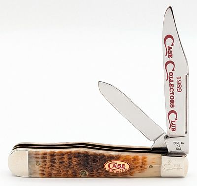 Ltd 1989 Case XX Collector's Club Jigged Bone Long Pull 2-Blade Cheetah 6211 1/2. Knife is 