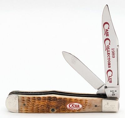 1989 Case XX Collectors Club Rogers Bone Trapper Jack 6211 1/2. Knife is numbered 1371, and is 