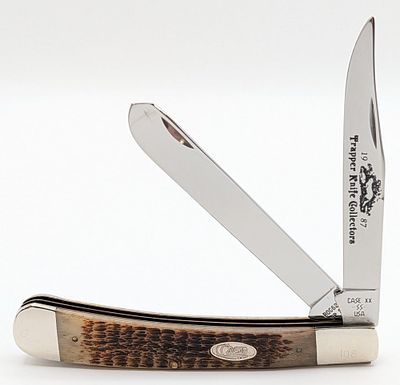 1987 Case XX Trapper Knife Collectors Rogers Bone Large Trapper 6251. Knife is numbered 108, and 