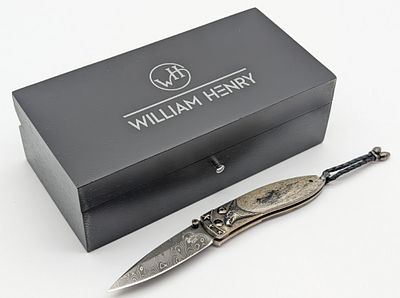 2015 William Henry Fine Knives 1 of 50 Model B05 Eagle Rock Folding Knife w/ Box & Case. This 
