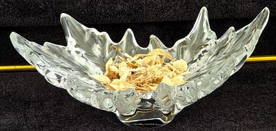 Lalique Champs-&Eacute;lys&eacute;es Crystal Centerpiece Bowl. 18" L x 10" W Includes Bowl And Faux Decorative 